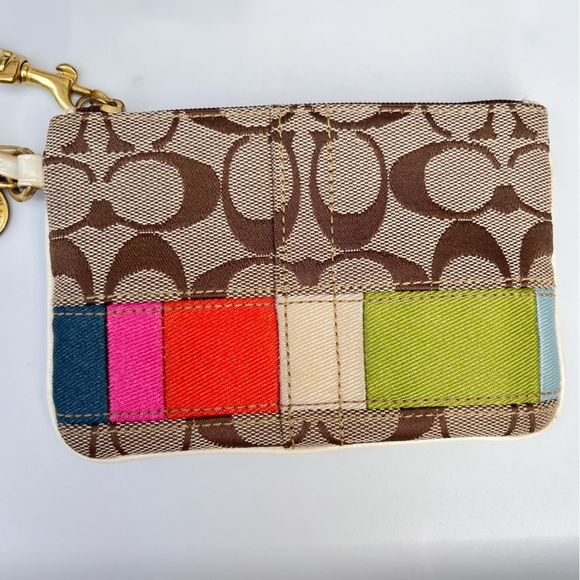 Coach Wristlet signature stripe color block - Picture 2 of 10